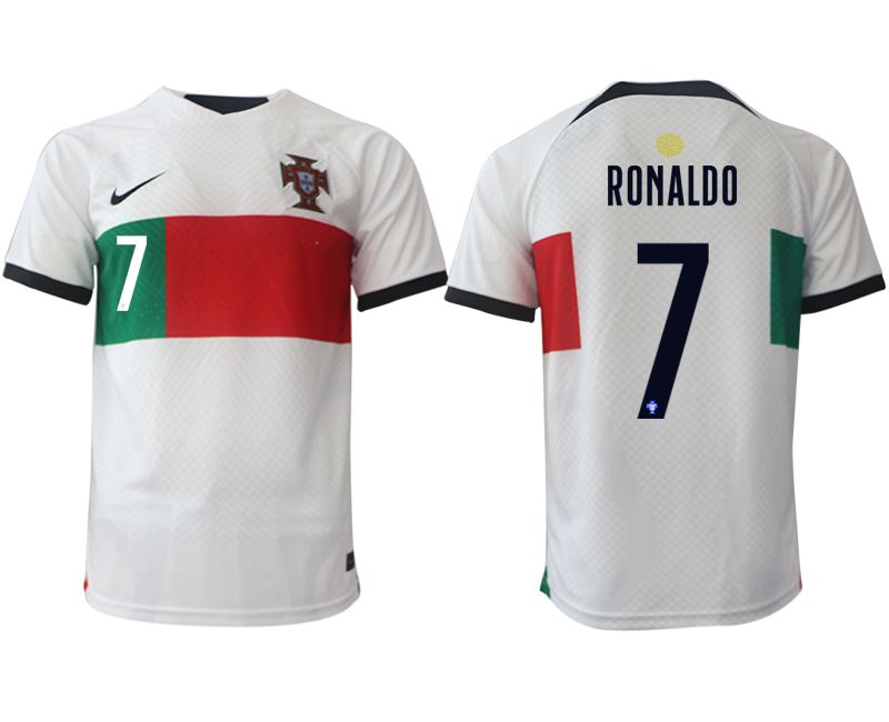 Men 2022 World Cup National Team Portugal away aaa versio white #7 Soccer Jerseys->->Soccer Country Jersey